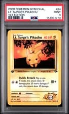 2000 POKEMON GYM CHALLENGE 1ST EDITION #84 LT. SURGE'S PIKACHU PSA 9