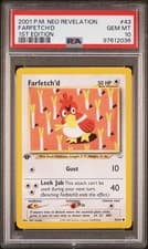 Pokemon Neo Revelation 1st Edition Farfetch'd 43/64 PSA 10 GEM MINT *034