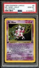 PSA 10 GEM MINT Mr. Mime 6/64 HOLO RARE Jungle 1ST EDITION Pokemon Card