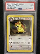 2000 Pokemon Team Rocket 1st Edition Dark Raticate 51/82 PSA 9 Mint