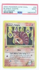 PSA 9 MINT 2000 Pokémon Gym Challenge #66 Blaine's Vulpix 1st Edition !!!