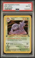 1999 POKEMON FOSSIL #13 MUK -HOLO 1ST EDITION PSA 8 - Vintage WOTC