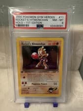 Pokemon Rocket's Hitmonchan Gym Heroes 1st Edition Holo Rare #11 PSA 8