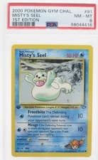 PSA 8 NEAR MINT MINT 2000 Pokémon Gym Challenge #91 Misty's Seel 1st Edition !!