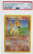 PSA 9 MINT 2000 Pokémon Gym Challenge #64 Blaine's Ponyta 1st Edition !!!