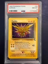 1999 Pokemon Fossil Zapdos 30/62 PSA 8