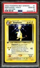 PSA 10 GEM MINT Ampharos 1/111 HOLO RARE Neo Genesis 1ST EDITION Pokemon Card