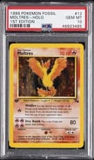 1999 POKEMON FOSSIL 1ST EDITION #12 MOLTRES-HOLO PSA 10