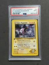 PSA 9 1ST EDITION LT. SURGE'S MAGNEMITE 50/132 GYM HEROES SET - MINT