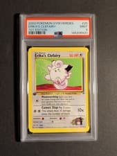 Pokemon Cards: Gym Heroes 1st Edition Rare: Erika's Clefairy 25/132 PSA 9