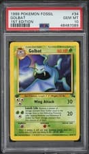 1999 Pokemon Card Fossil Set 1st Edition Golbat #34 PSA 10 34/62 Uncommon Eng