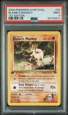 Blaine's Mankey 63/132 Pokemon 2000 Gym Challenge 1st Edition PSA 9 MINT