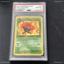 Pokemon Dark Vileplume Team Rocket 1st Edition Non-Holo Rare #30 PSA 10 Gem Mint
