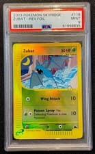 PSA 9 Zubat Reverse Foil #118 Skyridge Pokemon 2003 E-Series Low Pop