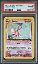 2001 Pokemon Neo Discovery #1 Espeon-Holo PSA 8
