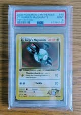 Lt. Surge's Magnemite 1st Edition 2000 Gym Heroes 80/132 Pokemon PSA 9