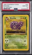 1999 POKEMON FOSSIL 1ST EDITION #45 WEEZING PSA 10