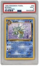 Pokémon 1999 Fossil Seadra 1st Edition PSA 9 Uncommon 42/62 English