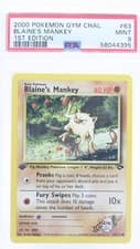 PSA 9 MINT 2000 Pokémon Gym Challenge #63 Blaine's Mankey 1st Edition !!!