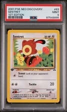 PSA 9 MINT 2001 POKEMON NEO DISCOVERY SENTRET #63 1ST EDITION ENGLISH