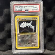 PSA 10 GEM MINT Steelix 15/111 HOLO RARE Neo Genesis 1ST EDITION 💫SWIRL💫