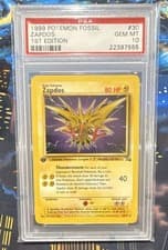 Pokémon TCG Zapdos Fossil 30/62 1st Edition Rare PSA 10 non holo #30