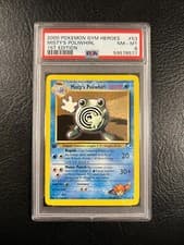 Pokemon Gym Heroes #53 - Misty's Poliwhirl - NM/Mint - 1st Edition - PSA 8!