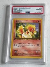 FIRST EDITION Team Rocket PONYTA! PSA 8! NM-MT! 2000 Pokémon TCG #64/82