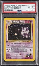 2000 POKEMON GYM HEROES HOLO-1ST EDITION #14 SABRINA'S GENGAR PSA 8