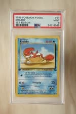 1999 Pokemon Fossil Krabby 1st Edition 51/62 PSA 9 MINT