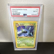 Pokémon Golbat 1st Edition Uncommon Regular 34/62 Fossil PSA 8