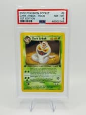 Pokemon 2000 Dark Arbok #2 Holo 1st Edition Team Rocket PSA 8