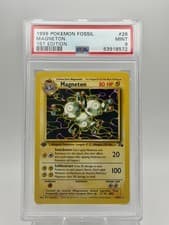 Pokémon Magneton Fossil 1st Edition Rare 80HP #26/62 PSA 9 1999
