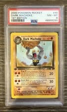 Dark Machoke 40/82 1st Edition Team Rocket Pokemon Card PSA 8