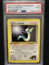 2000 Pokemon Gym Heroes 1st Edition Erika's Dratini 42/132 PSA 9 Mint