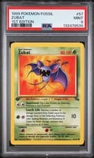 1999 POKEMON FOSSIL 1ST EDITION #57 ZUBAT PSA 9