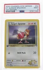 PSA 9 MINT 2000 Pokémon Gym Heroes #52 LT. Surge's Spearow 1st Edition !!!