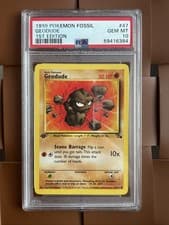 1999 Pokémon Fossil 1st Edition Geodude #47 PSA 10