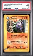 Pokemon PSA 9 Donphan 7/147 Aquapolis Rare eReader 2003 Mint