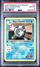 Pokemon TCG Misty's Poliwhirl 53/132 Gym Heroes 1st Edition PSA 8