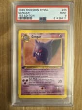 Gengar - 20/62 - Pokemon Fossil 1st Edition Rare Card 1999 WOTC PSA 9