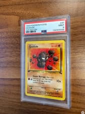 Pokémon TCG Geodude Fossil 1st Edition Common Card 47/62 PSA 9