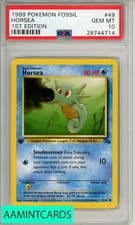 1999 POKEMON FOSSIL HORSEA #49 1ST EDITION PSA 10 GEM MT