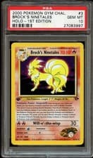 PSA 10 GEM MINT Brock's Ninetales 3/132 Gym Challenge 1ST EDITION Pokemon Card