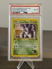 Giovanni's Nidoking 7/132 1st Edition PSA 8 NM-MINT - Holo Rare - Gym Challenge