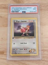 2000 Pokemon Gym Heroes 1st Edition Lt. Surge's Spearow 52/132 PSA 9 Mint