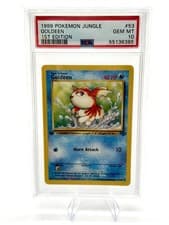 PSA 10 GEM MINT 💎 1999 POKEMON JUNGLE 1ST EDITION - GOLDEEN #53 ENGLISH