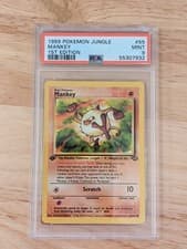 PSA 9 Mint 1999 Pokemon Jungle 55 Mankey 1st Edition