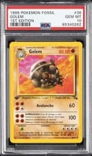 1999 POKEMON FOSSIL 1ST EDITION #36 GOLEM PSA 10