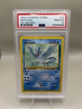 1999 Pokemon 1st Edition Articuno Fossil Non-Holo 17/62 PSA 10 Gem Mint WOTC